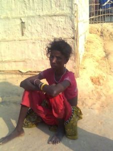 A woman labourer in the hunger struck Bhuvan valley tea estate in Cachar, Assam